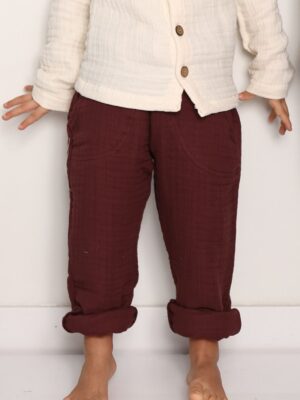 Müslin Pantolon Çocuk Bordo