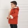 kiremit renk çocuk mont gabardin kumaş peluş astar