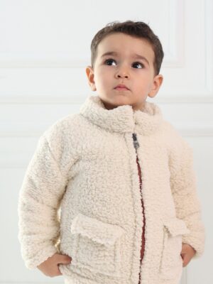 Çocuk Peluş Ceket Krem