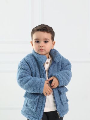 Çocuk Peluş Ceket Mavi