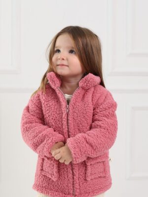 Kız Çocuk Peluş Ceket Pembe