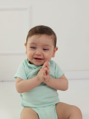 Unisex Bebek Alttan Çıtçıtlı Body Su Yeşili