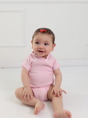 Unisex Bebek Alttan Çıtçıtlı Body Pembe