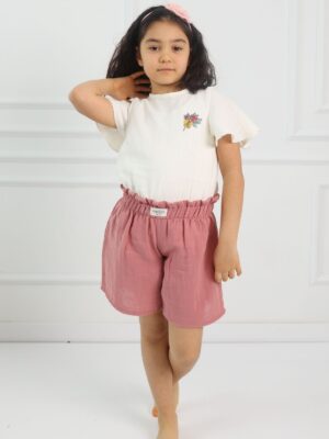 Alternative view of Kız Çocuk Şortlu Takım Gül Kurusu