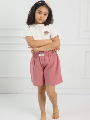 Kız Çocuk Şortlu Takım Gül Kurusu