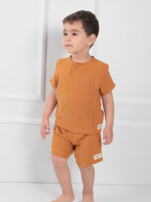 Çocuk Şortlu Takım Kiremit