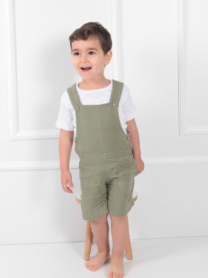 Erkek Bebek Çocuk Yazlık Tulum 1-6 Yaş - Haki