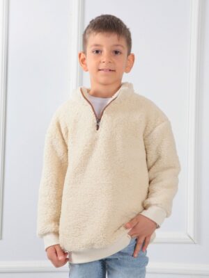 Alternative view of Çocuk Teddy Sweatshirt Krem