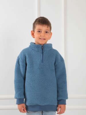 Çocuk Teddy Sweatshirt Mavi