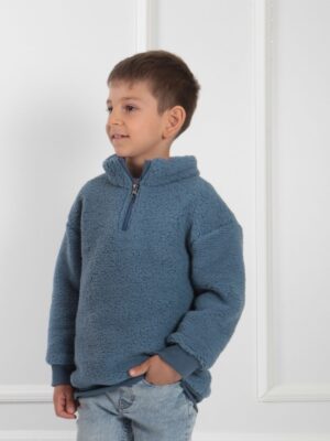 Alternative view of Çocuk Teddy Sweatshirt Mavi
