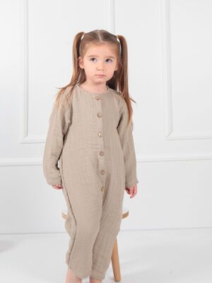 Bebek Müslin Tulum Vizon